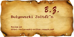 Bulyovszki Zoltán névjegykártya